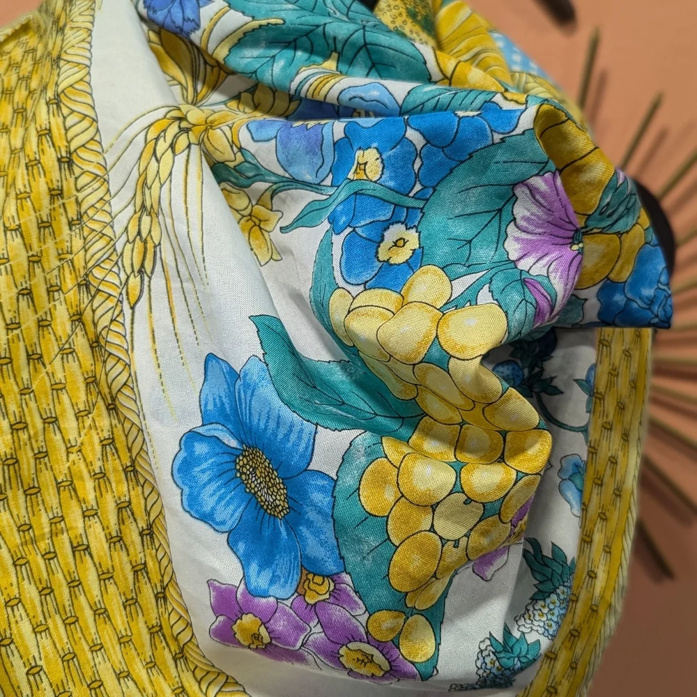 Vintage Scarf Retro Pastel Cottagecore Aesthetic Hippie Feminine Floral